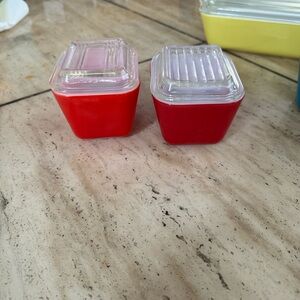 Pyrex Red Glass Storage Set with Clear Lids